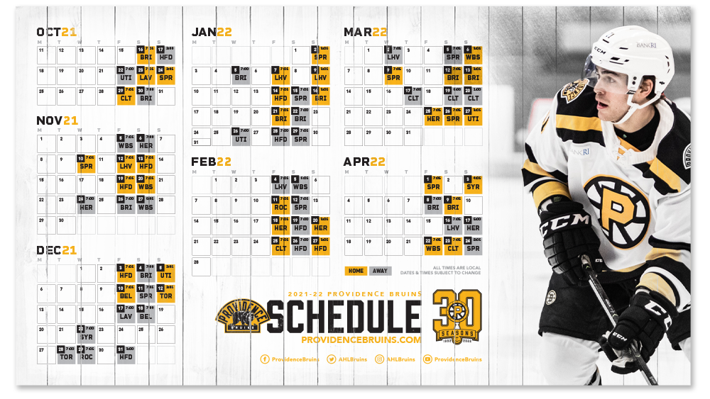 Providence Bruins 21-22 Schedule