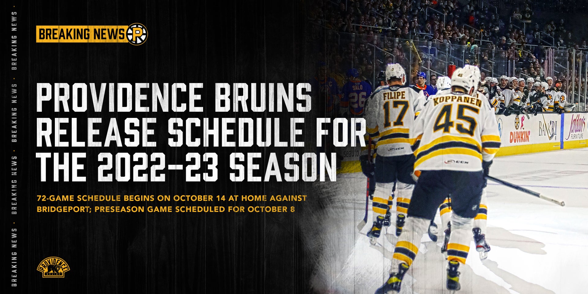 P-BRUINS ANNOUNCE 2022-23 REGULAR SEASON SCHEDULE Providence Bruins